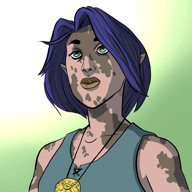 shaunmakes's tweet photo. Calico Stavely, a new #pathfinder2e character I've been dreaming up! Half-elf monk for an #AgentsofEdgewatch campaign. https://t.co/nYbsm0qeN6