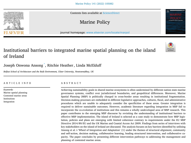 nsimmiz's tweet photo. Great Marine Journal club session this week, chaired by @ConstanceSCHERE. The topic was marine spatial planning challenges in Ireland, and we read a paper by the illustrious @onwonaansong! Great to hear more about your PhD! 

@InneWithouck @katja_hrzic ⛵️ https://t.co/MAoAoCSOlZ