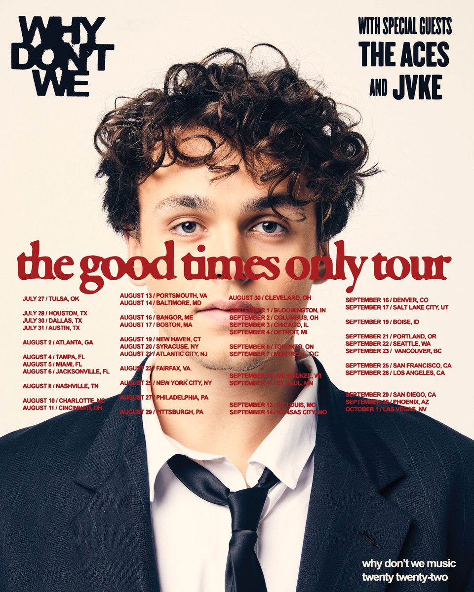 whydontwemusic's tweet photo. THE GOOD TIMES ONLY TOUR. TICKETS ON SALE NOW AT https://t.co/f8IivAk0ga!! 

JONAH IS COMING, WE HOPE YOU ARE TOO!!! https://t.co/bnOzUhDQTH