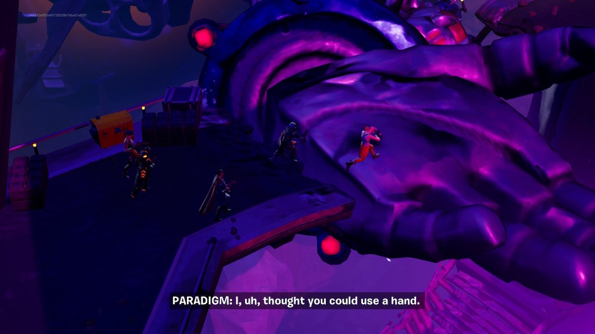 XRQRQXR's tweet image. Thanks for helping us, Paradigm! :D

And thanks to you, Slone is finally defeated for good. While we took care of her army of Imagined Order-henchmen, guards, troops and so on.

#Fortnite #FortniteChapter3Season2 #CollisionEvent #NintendoSwitch