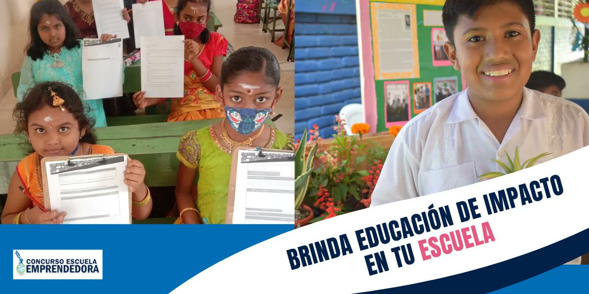 escemprendedora's tweet photo. ¡Brinda educación de impacto en tu escuela! El Concurso Escuela Emprendedora es un programa educativo gratuito que enseña habilidades emprendedoras. ¡Apoyamos a docentes y estudiantes a desarrollar una empresa escolar REAL! Inscríbete HOY 👉 https://t.co/eVpMxNMoDS https://t.co/wDqDvHrAf1