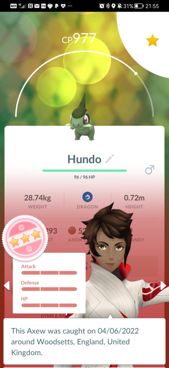 ValorScum's tweet photo. Not shiny but a hundo Axew from today ❤️❤️ https://t.co/QWEiEO5OXG