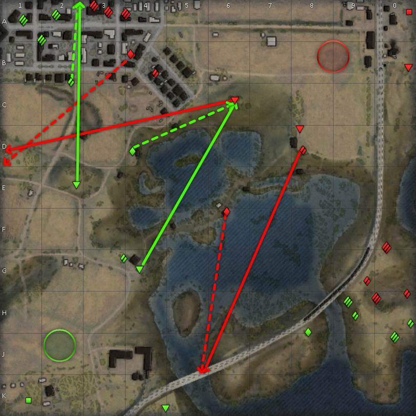 Wot豆知識bot By れいしき ｍａｐ初動解説 ライブオーク B4の木を倒して偵察すると D1の重戦車が見れ F6にはいると南の川を渡る敵が見れます C2のmtのポジは通行料が取れます 南東はくぼみに入らないと自走で焼かれるので 詰めない場合はガッツリ