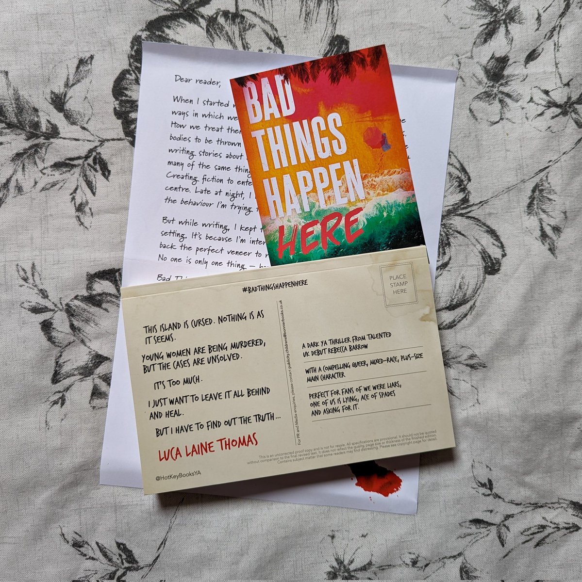 I'm ready to find out the truth about Parris Island... Massive thank you to @eleanormrosee and @HotKeyBooksYA  for sending me a copy of #BadThingsHappenHere by @rebeccakbarrow 🌊🏝️