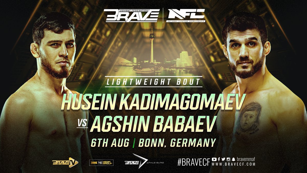 bravemmaf's tweet photo. 🥊 3RD TIME IS A CHARM 

After their first canceled bout and the second finishing in a no contest, Husein "Laman Borz" Kadimagomaev and Agshin "Warrior" Babaev are back for redemption in a historic Lightweight bout at #BRAVECF61! 🇩🇪 👊

Are you #TeamLamanBorz or #TeamWarrior? 🔥 https://t.co/mxpSWoh04d