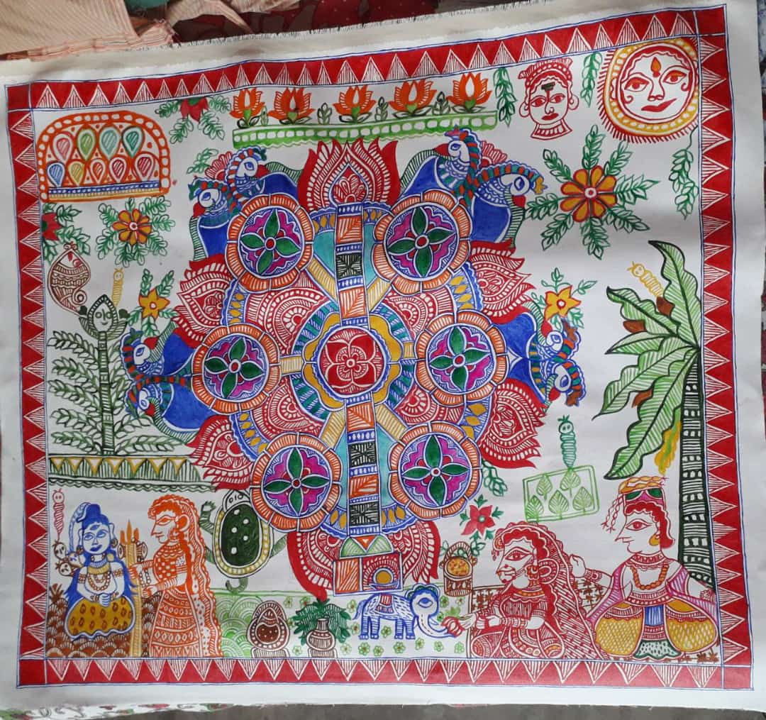Ipsha09182655's tweet photo. Check out new arrival
Kohbar painting
Ping me @7543909219
#khobar
#कोहबर
#kohbarpainting
#artlover
#artwork
#mithilart
#madhubanipainytingduppatta
#madhunanipainting
#handmade
#handpainted
#mithilapainting
#madhubaniart
#bihar
#artofbihar
#aavran https://t.co/R8trMJ0sIJ
