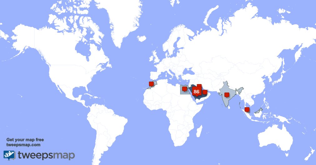 Alwsidi's tweet image. حسب tweepsmap.com/!Alwsidi حوالي88% من متابعيني يعيشون في السعوديه والكويت(5%),مصر(3%)