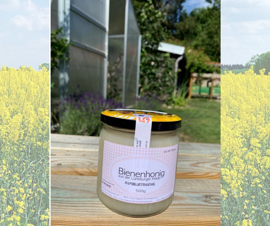 Soooo lecker &amp; cremig der Rapshonig 2022. Auf gehts 🥯 mit 🧈 🤤 #Honey  #Bee #beekeeping #Flowers