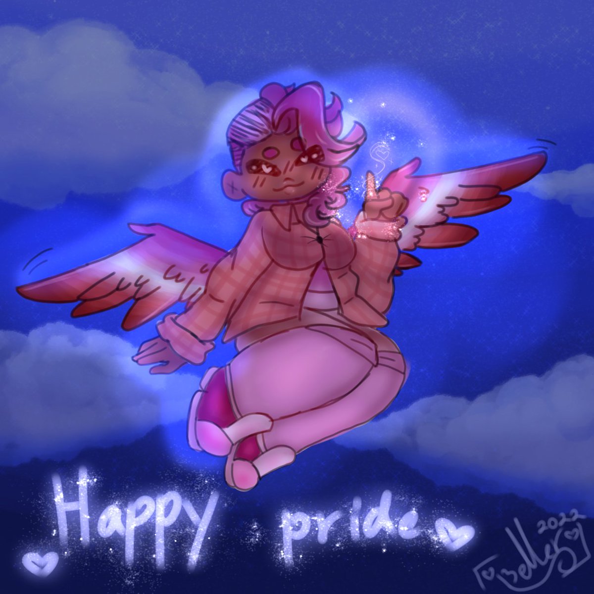 3__Isab3lla__3's tweet photo. {Here's my pride month drawing!! 
{I well be doing more  Pride angel's
{#Pride #HappyPride #HappyPrideMonth https://t.co/XLxR6PtKjo