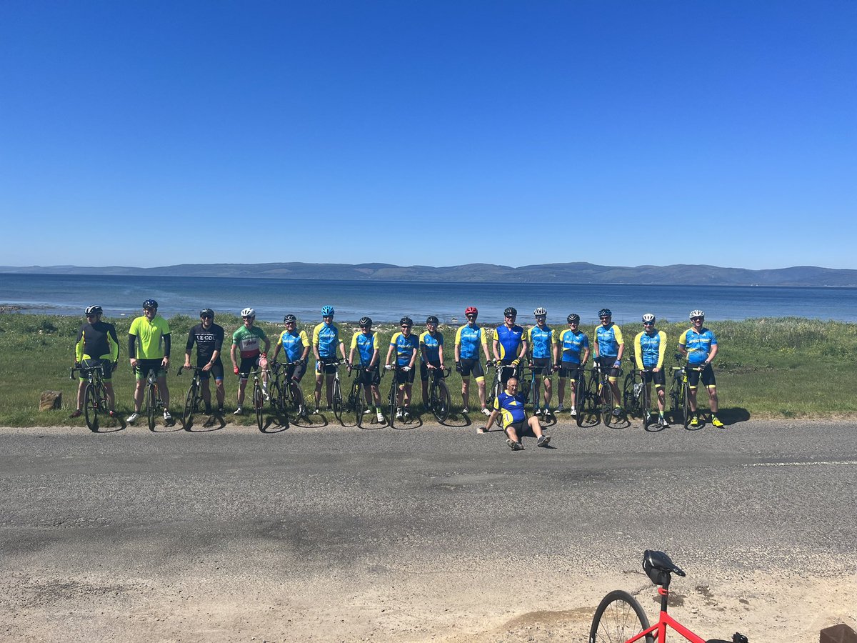Great day for a club ride round Arran! Such a fun day. 😎 Thanks Clappy Andy for organizing and to Joyce Ha and Lester for van support and feeding us cakes &amp; tablet 🧁😋.