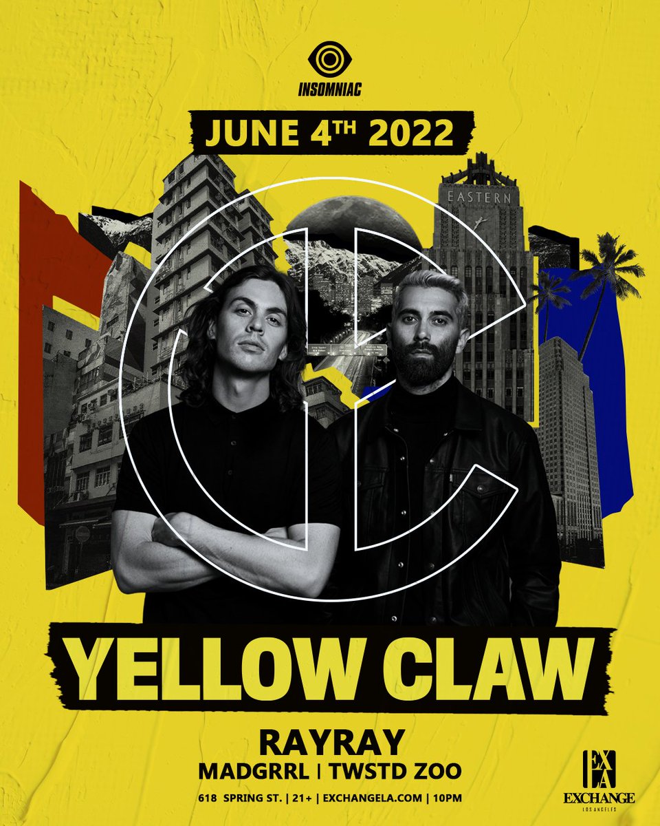 ExchangeLA's tweet photo. We got @YELLOWCLAW taking over #EXLA with @DJRayRay_Taiwan (her first #LA & @insomniacevents Debut), @MADGRRLmusic & @twstdzoo tonight for a SOLD OUT show! Early arrival highly suggested! 🐆 https://t.co/LDowqUGKZH