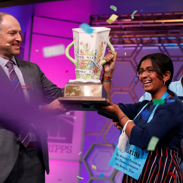 hexco's tweet image. Congratulations, Harini, on a well-deserved and hard-earned victory! 🏆 We have thoroughly enjoyed watching you accomplish this dream. Vikram also showed an irrefutable testament of deep word knowledge. We applaud you!🐝🎤🎉 #SpellingBee2022 #spellingbee #Spelling