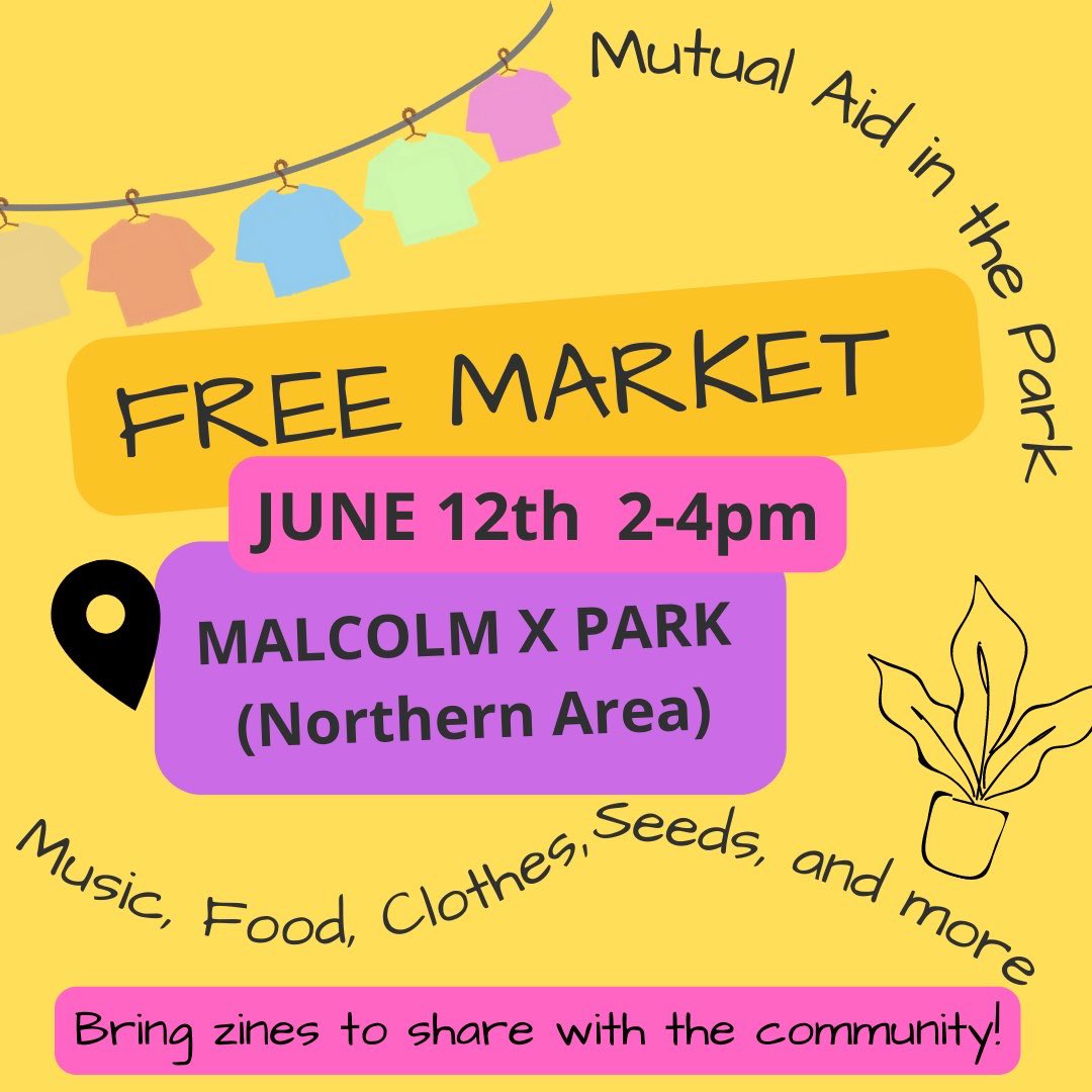 SanctuaryDMV's tweet photo. Join us on June 12th for a Free Market! Come through between 2 and 4 PM — there will be music, food, clothes, and more! 

🗓June 12th
⏰2-4 PM
📍Malcolm X Park (Northern Area) https://t.co/8Rv83OPpAC