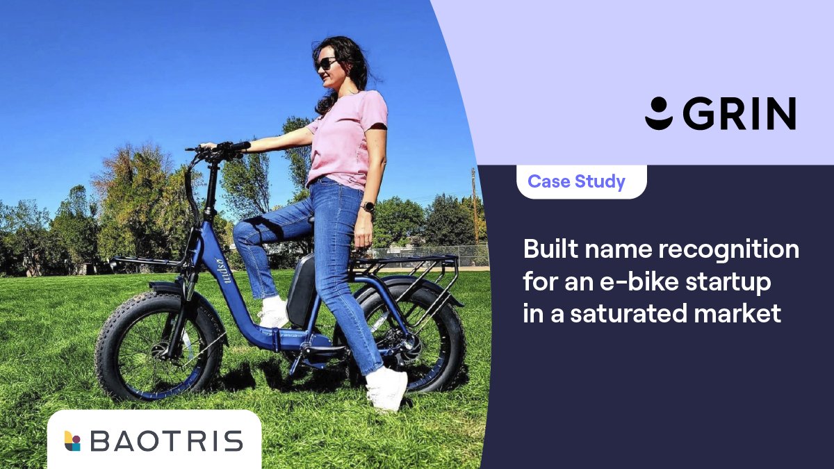 GrowWithGrin's tweet image. Since partnering with GRIN, @Baotris and Espin bikes have seen not
only an increase in brand awareness, but also an increase in
conversions.

Take a look at our exclusive case study here: okt.to/xnj1Uf

#Baotris #Espin #GRIN #CreatorEconomy #ContentCreation