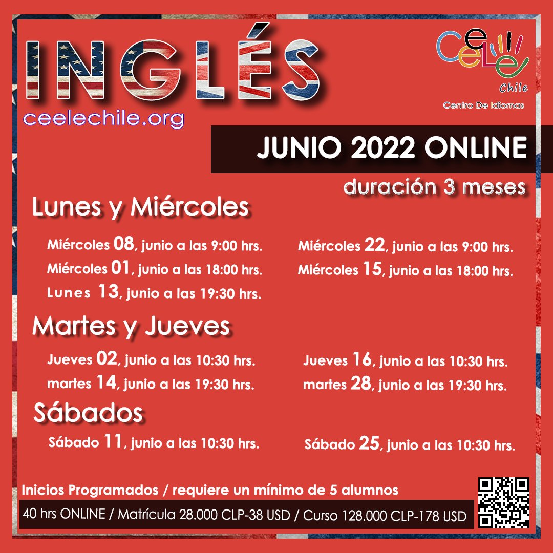 ceelechile's tweet photo. Nuevas cursos grupales Online de #Aleman #Chino #Coreano #Frances #Ingles #Italiano #Japones #Portugues #Ruso #junio 
https://t.co/XHx0GND0Ev

#Arabe #Holandes #Sueco 
#Santiago #Chile #instachile #Chilegram #cursos #idiomas #online #WeAreLanguages #apoyaPyme #ElijePyme  #zoom https://t.co/DQ9I14krUF