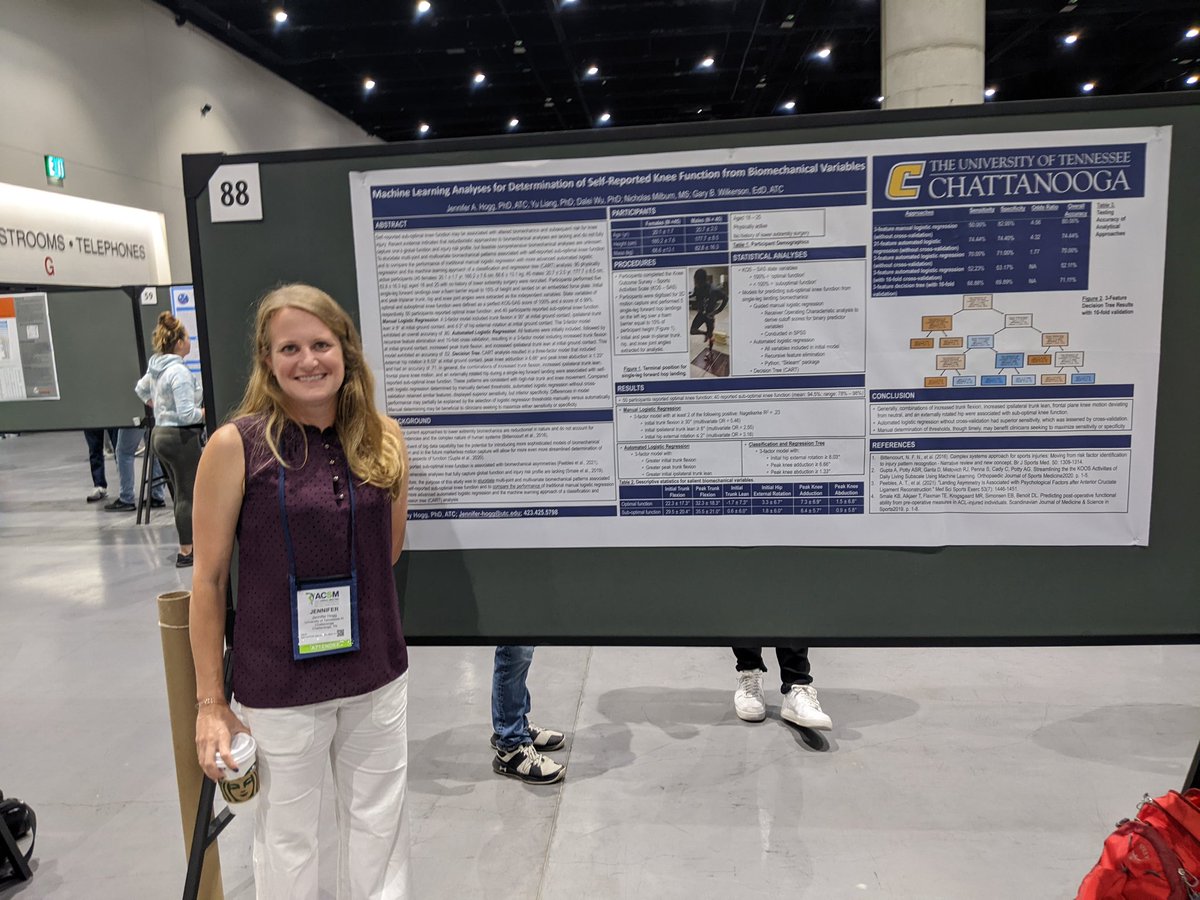 Round 2: Can machine learning help bridge the gap between biomechanics and self reported knee function? 
#ACSM2022 <a href="/utc_cecs/">UTC CECS</a> @UTCSimCenter <a href="/UTChattanooga/">The University of Tennessee at Chattanooga</a> <a href="/utc_cheps/">Health, Education & Professional Studies</a>
