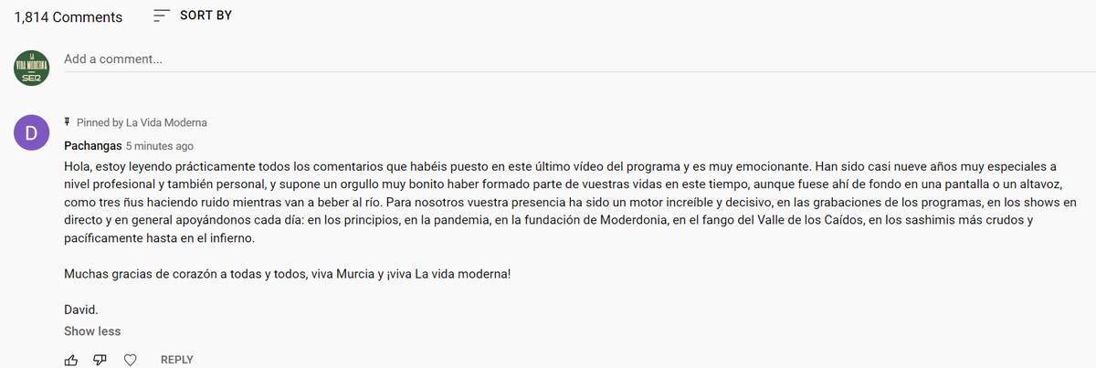 Comunicado del Pachangas, dictador de Moderdonia, desde los comentarios de Youtube youtube.com/watch?v=PZpNoX…