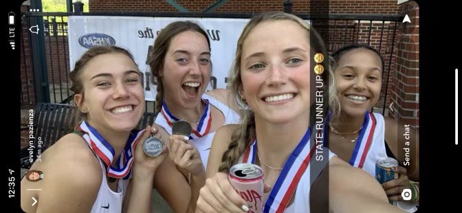 SarahKennedyKY's tweet photo. Here’s your KHSAA 3A state runners up for the 4x100.  Breaking another school record with a time of 50.07s.  From South Oldham - Taylor Duquette, Virginia Goins, Clara Spurlock, Evelyn Pazienza @evelynpazienzaa @cspurlock11 @vvirginiaggoins @SOHSDragons @OldhamEraSports https://t.co/gqVOuLO4mX