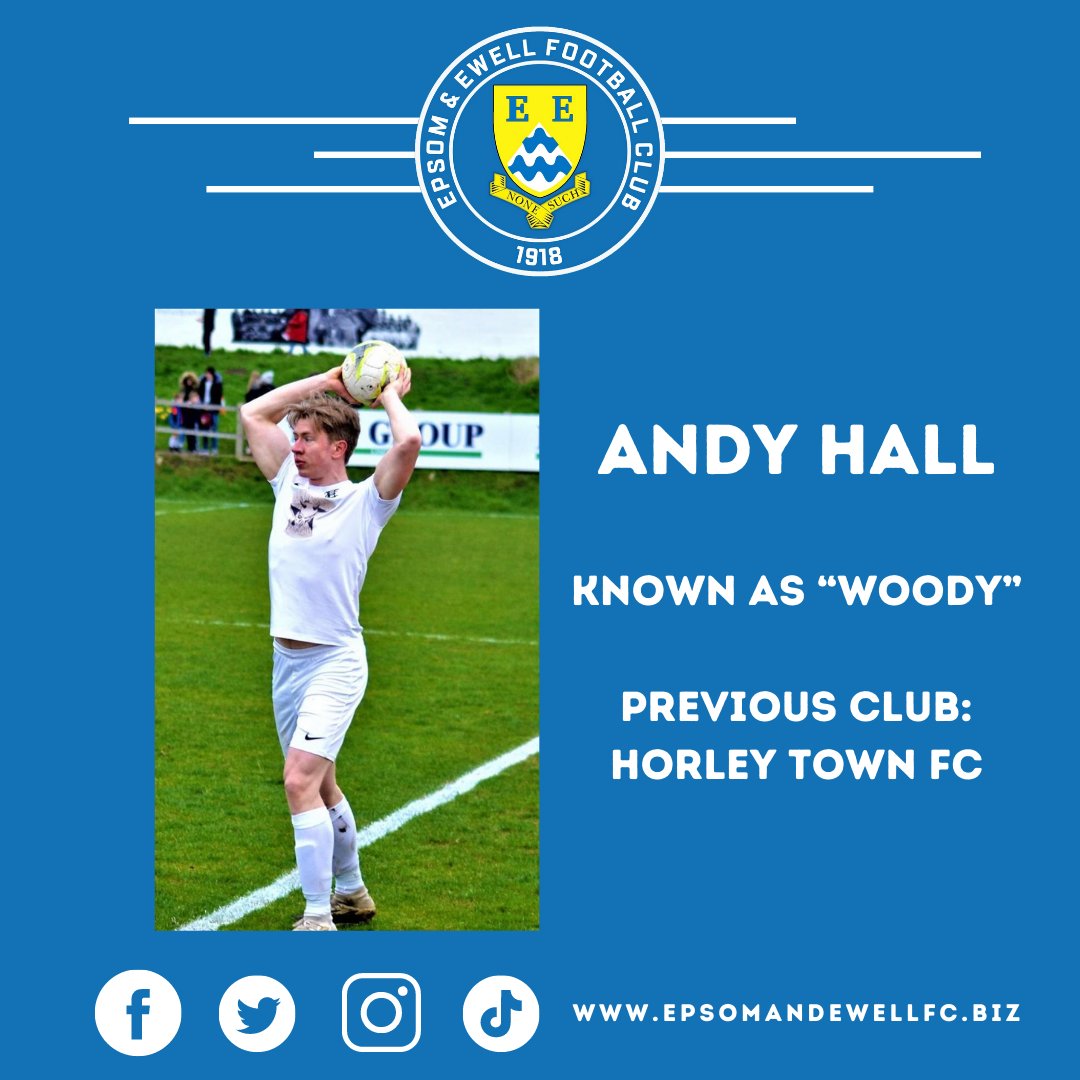 EpsomEwellFC's tweet photo. Epsom &amp; Ewell would like to announce the signing of Andy “Woody” Hall.

Andy is a great addition to the squad and we wish him every success with us!

#WeAreEpsom | #EEFC | #WelcomeWoody https://t.co/2pZNdECu6r