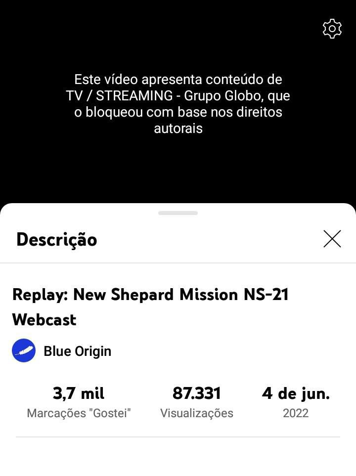 PallottaPedro's tweet photo. A @GLOBO BLOQUEOU A @blueorigin HAHAHAHAHAHA. A gente é uma várzea completa! https://t.co/rIhsGVULCd