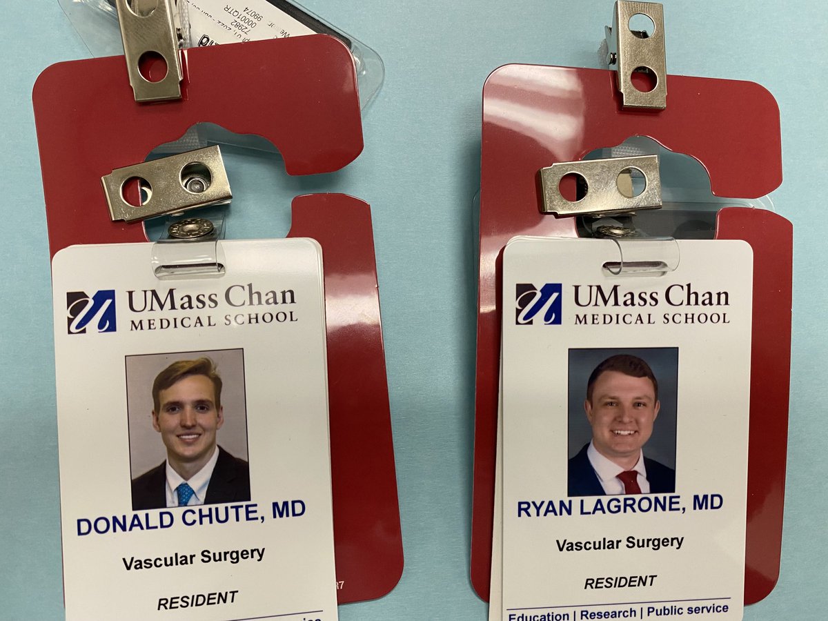 UMassVascSurg's tweet photo. Oh yes, IDs have arrived, July 1 is right around the corner and these two superstars are going to become leaders in vascular surgery! ⁦@UMassChan⁩ ⁦@umassmemorial⁩ ⁦@FutureVascSurgn⁩ ⁦@VascularSVS⁩ ⁦@NewEnglandVasc⁩ https://t.co/MFxNwDwNf0