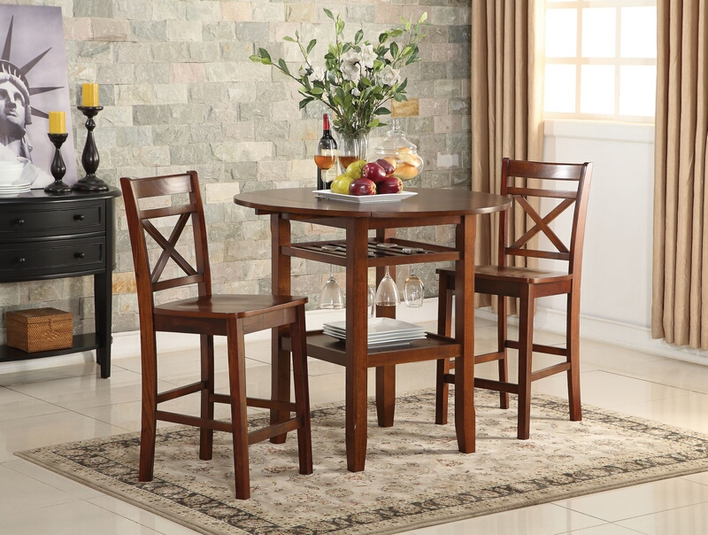 ambfurniture's tweet image. #bartableset #table #livingroom #gameroom 3 pc Tartys cherry finish wood round counter height drop leaf bar table set. Click Acima Credit Fast Easy Approval at ambfurniture.com