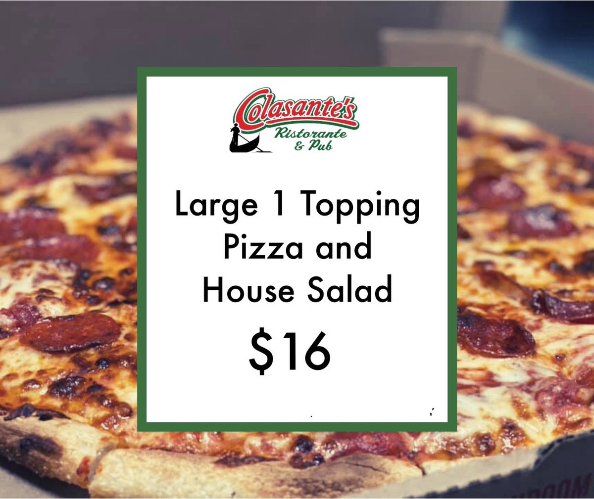 ColasantesWV's tweet photo. A summer Saturday treat. Open for Dine in or Carryout! 
#eatlocal #pizza #sumnertime #salad https://t.co/nICVewVKtD