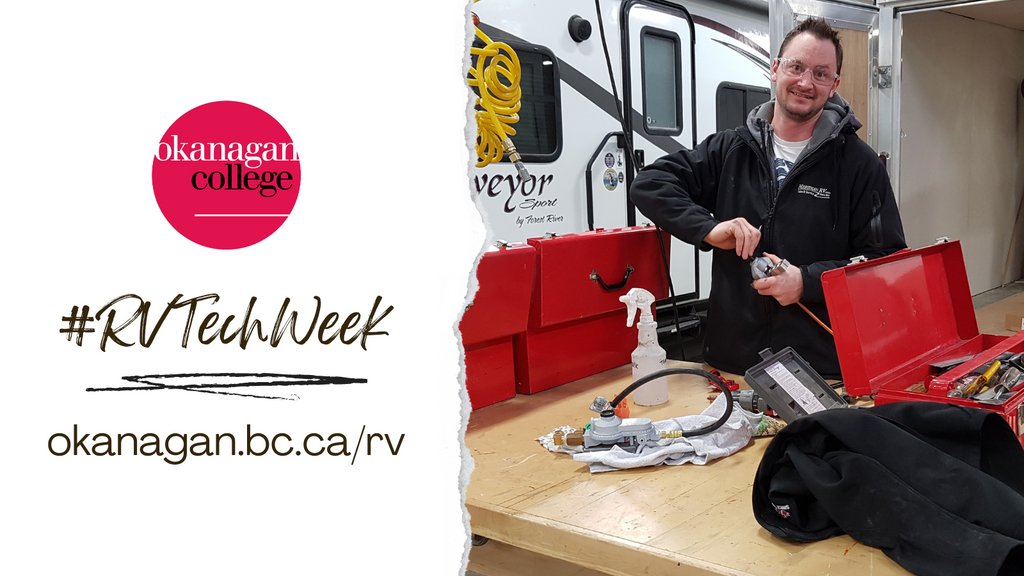 tradesOC's tweet photo. Did you know? #OkanaganCollege has the ONLY entry-level, RV Service Technician program in Canada. It's true! OC's #Kelowna campus offers training that can lead to work nation-wide.
Now that's a #career that can move with you!
Learn more: https://t.co/8A5ioI7Zy7 #RVTechWeek https://t.co/4p96uMQr1u