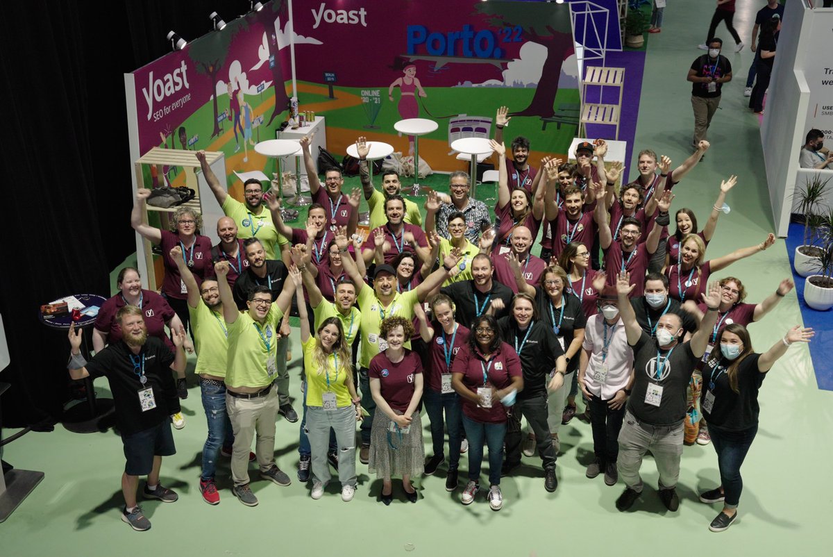 yoast's tweet photo. That is a wrap! 👏It was so much fun meeting the extended #NewfoldFamily at @WCEurope. Now Athens! #WCEU #WCEU2022 https://t.co/DAhWvVP1rB