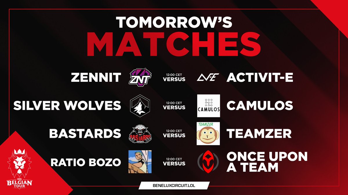 lolesportsbe's tweet photo. And the first day of the #BT2022 Summer Qualifier 1 is now done! Tune in tomorrow for the Bracket Stage! 

ggwp @zennit_gaming @ActiVitE_eSport @SilverWolvesEUW @BTEsportsGG @ouat_lol #RatioBOZO #Teamzer @Piraat_ (#Camulos) https://t.co/iD1lpWYfka