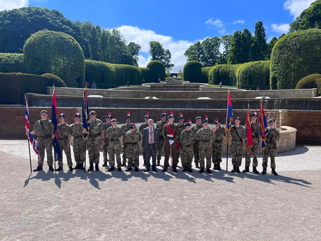 AcfAmble's tweet photo. @ArmyCadetsUK W Coy Northumbria ACF paraded at Alnwick #HM70 https://t.co/Ko9sEPmKss