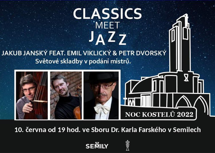 _JakubJansky's tweet photo. The night of churches 

#thenightofchurches #czech #semily #classicmusic #jazz #jazzmeetclassic #viklicky   #piazzolla #chickcorea #garyburton #violin #doublebass #jazzpiano https://t.co/WHVynVEN60