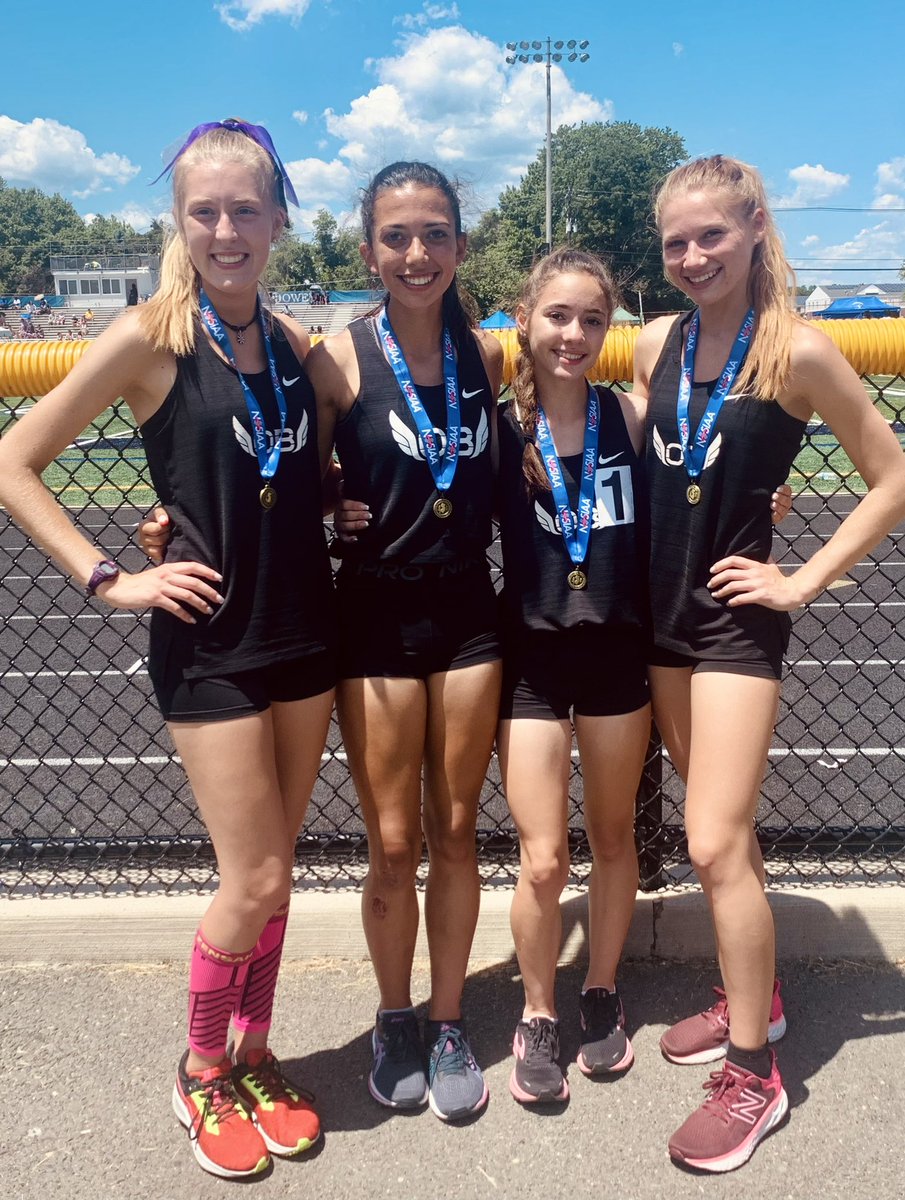 4x800 CJG4 Sectional State Champions and NEW  SCHOOL RECORD 9:28.98!!!  Congrats Riley O’Regan, Gianna Tuso, Julia Garron, and Victoria Lobrow! #OBtrackandfield