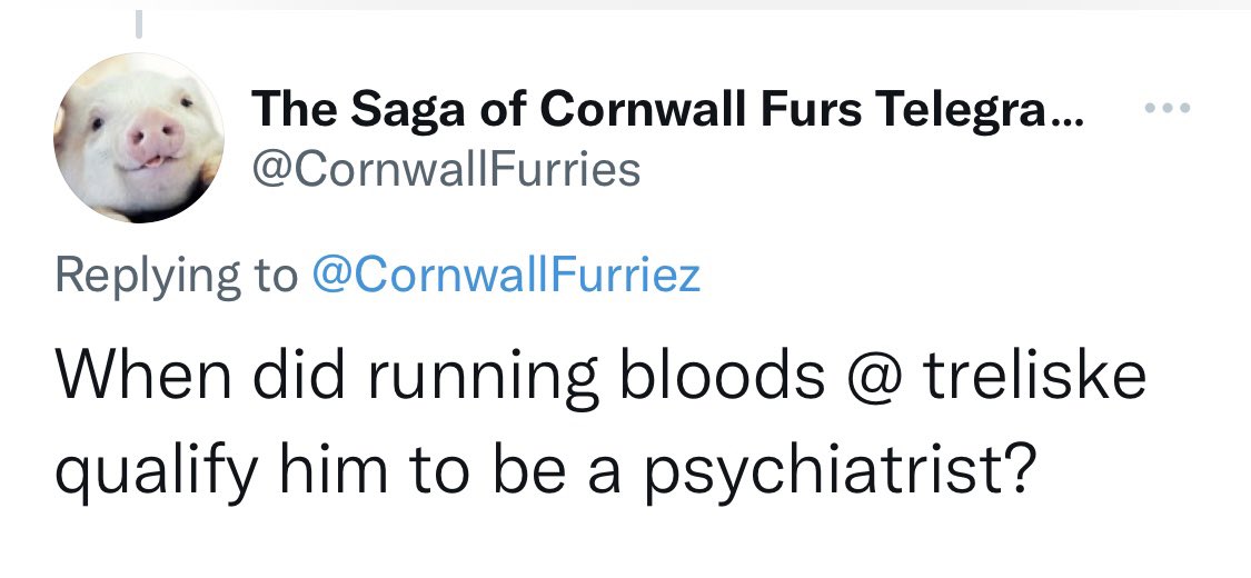 CornwallFurriez's tweet photo. The owner of the Cornwallfurries has some delusional idea they get the right to be the judge jury and executioner of everything. Even with an infinitesimally large bias. 

But then you remember they are a gutless individual hiding behind an unidentifiable troll account. https://t.co/nwpgCo7tym