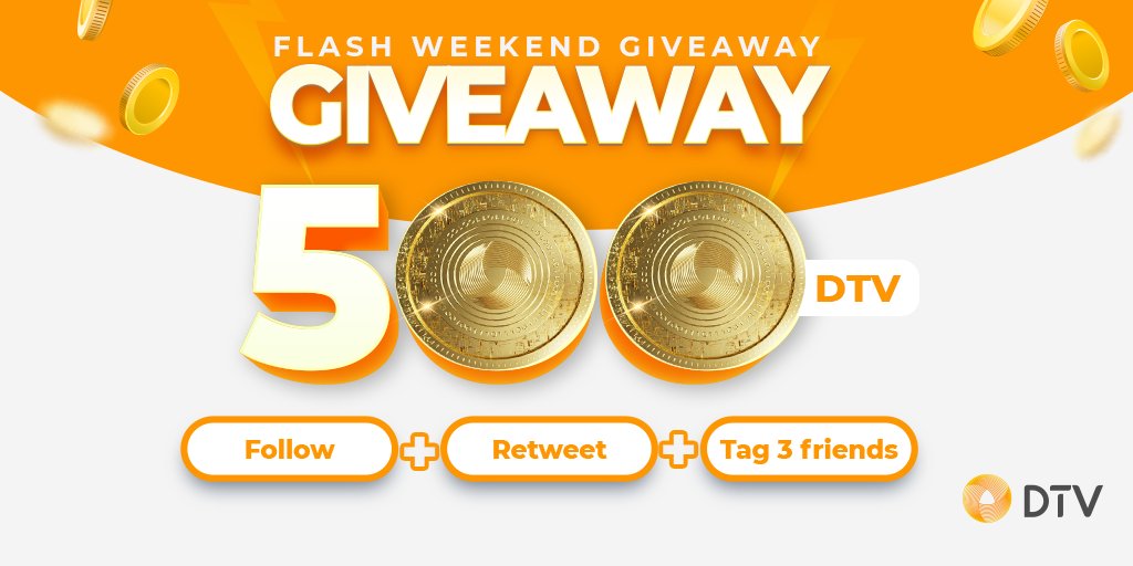 DTVtechteam's tweet photo. 🔥FLASH WEEKEND GIVEAWAY 🔥
🎁WIN 500 DTV
✔️Rules:
1⃣ Follow us @DTVtechteam
2⃣ RT this tweet.
3⃣ Mention 3 friends in comments
You have 24hrs 👏🏻
#DTVCoin #Cryptogiveaway #Crypto #cryptocurrency #NFTCommunity #CryptoGiveaways #Giveaways https://t.co/SyOzeWiPM3