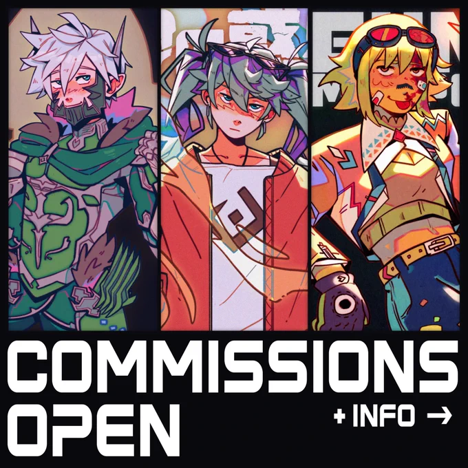 ▪️COMMISSIONS OPEN▫️
🔹 Shares are really appreciated 🔸

If you're interested send me a DM! :) 