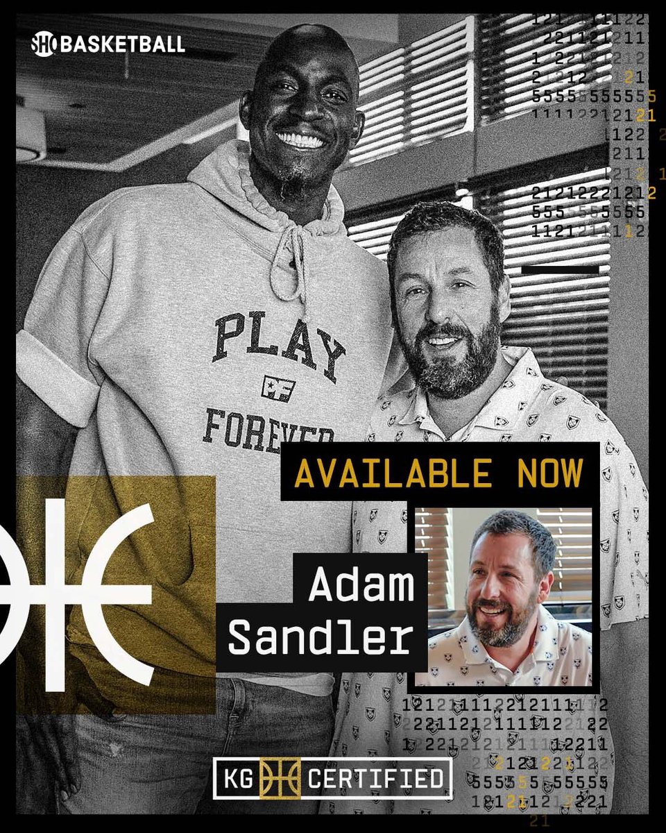 Legendary link up 💎 

Watch <a href="/AdamSandler/">Adam Sandler</a> with <a href="/KevinGarnett5KG/">Kevin Garnett</a> on #KGCertified: s.sho.com/KG16

Presented by <a href="/BetMGM/">BetMGM 🦁</a>: bit.ly/BetMGMxKG