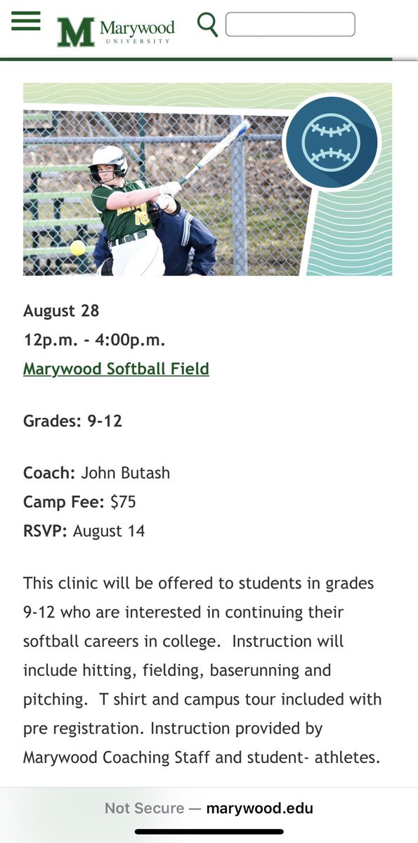 Marywood University Softball ID Clinic!