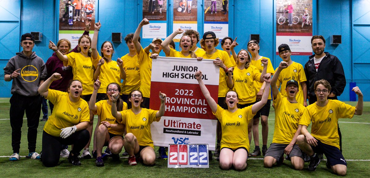 NL_ULTIMATE's tweet photo. @FRJHschool are the 2022 Junior High Provincials Tournament Champions!
Thank you everyone involved in this yrs event. It was a fun filled, action, packed wknd for all @NLESDCA teams who participated. #vscnl
More photos from📷@tmwragg to come on our FB page. https://t.co/oxUHUEM9f4