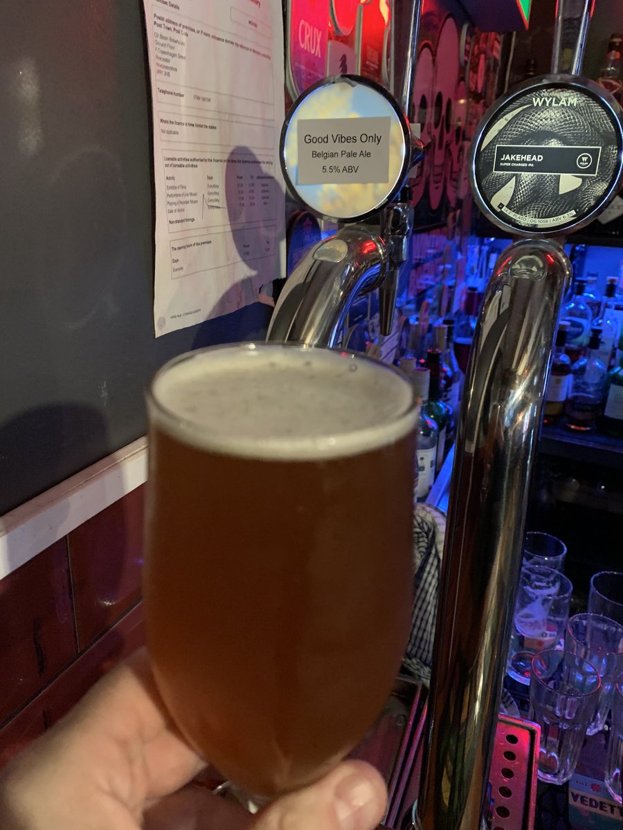 RHomebrewing's tweet photo. @3wordsbrewing Good Vibes Only, Belgian style pale ale serving exclusively at the Oil Basin. English Harlequin and Jester hops provide bitterness to balance the Munich and Crystal malt sweetness. https://t.co/opGGrkdY29