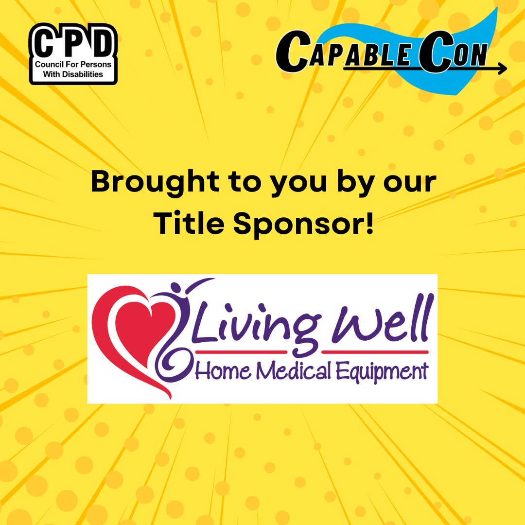 PTBOCPD's tweet photo. #CapableCon2022 is a no-cost event for participants to enjoy due to the generosity of Community partners!
A huge thank you goes out to Living Well Home Medical Equipment as our Title Sponsor!
#SuperheroesAreReal https://t.co/8OpW4TFC7D