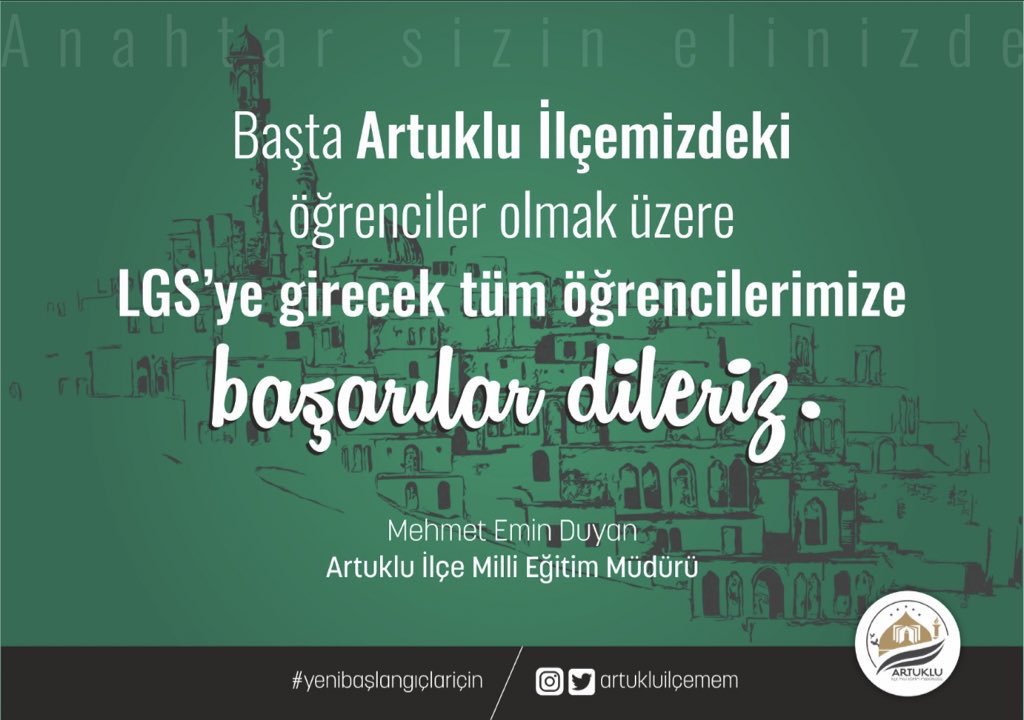 Tüm vatandaşlarımızdan ricamızdır; yarın çocuklarımızın sınavına motive olmaları için #LütfenSessizOlalım ,#LGSdeBaşarılarArtuklu.