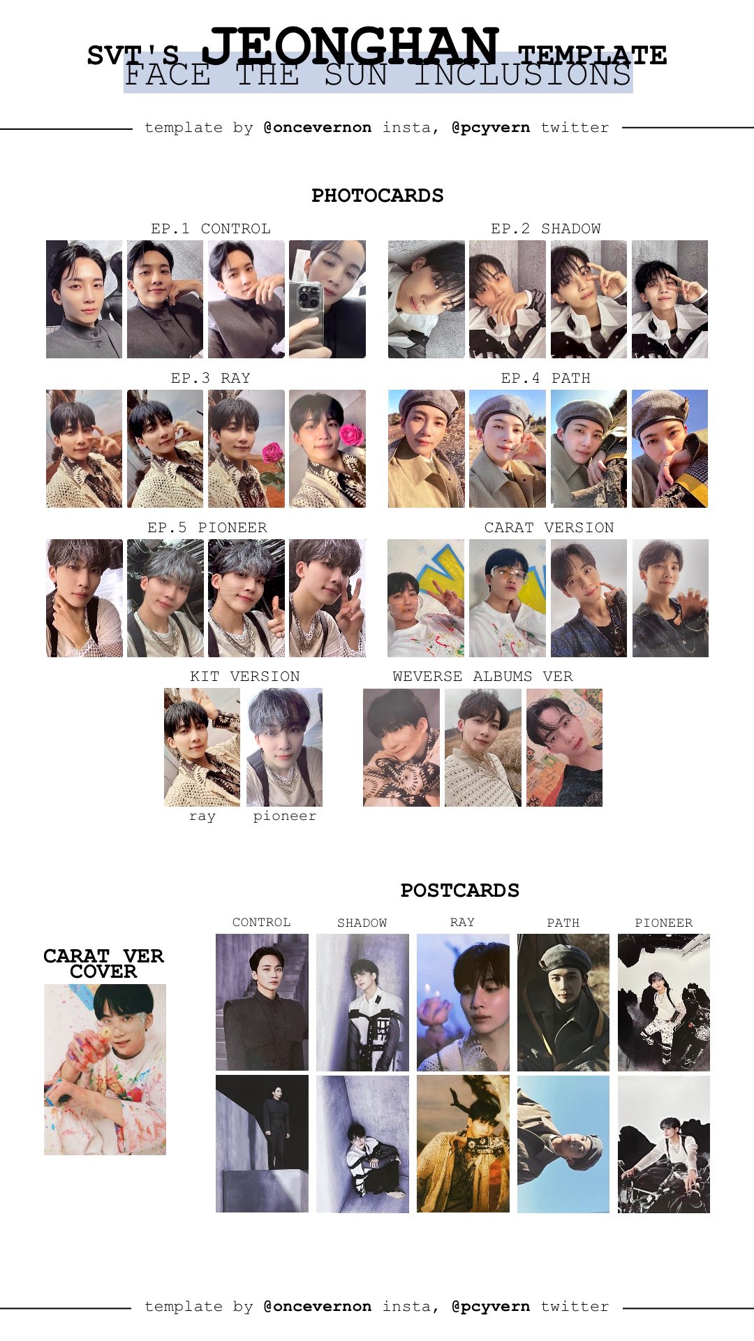 Face The Sun Photocard Template