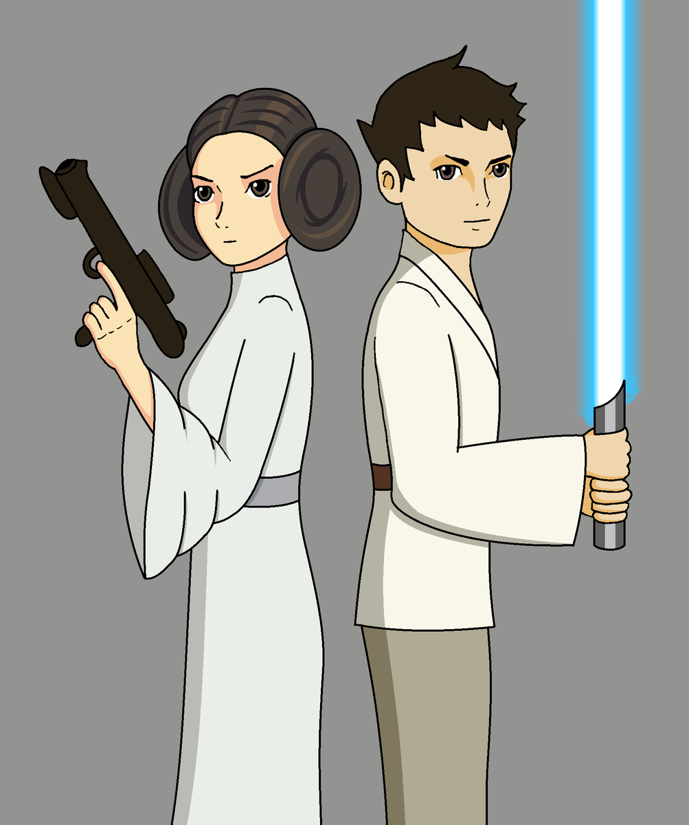 weeklysusato's tweet photo. Day 9 | Luke Naruhodo and Leia Mikotoba (Star Wars AU) https://t.co/4hnequ2rOj