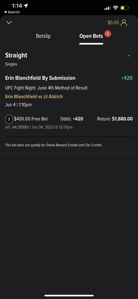 PICKSRUS13's tweet photo. Nice way to start your Saturday! #burnthebooks #picksrus #ufcbetting #ufcfightnight #sportsgambling #UFC https://t.co/mrAVFtNTKO