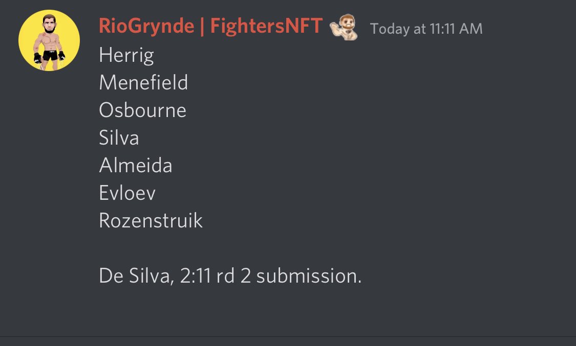 Rio_Grynde915's tweet photo. These are my picks for this weeks @FightersNFT #HeavyHitters #Competition I want that 600 #CRO & the #Free #NFT Wish me luck #CroFam ππ½π₯ππ½π₯
#UFCVegas56 #FighterWithin #FightFam https://t.co/ZiXG5dWx1b