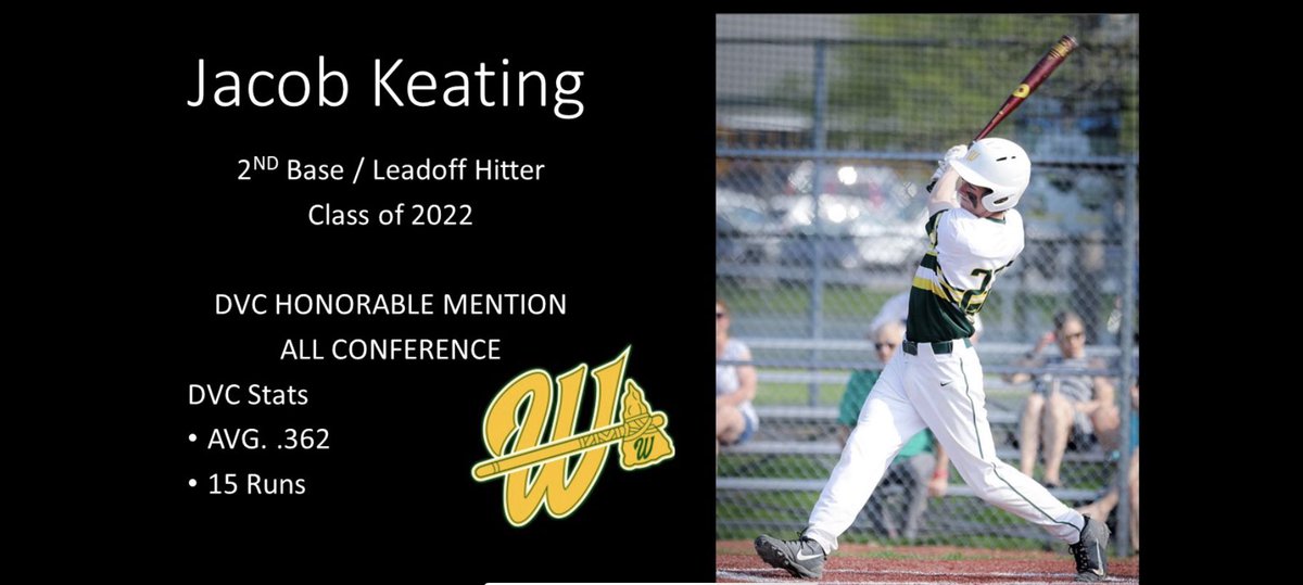 wvhsbaseball's tweet photo. Congratulations to Jacob Keating, @BlakePietryk &amp; @carterking04 on being named DVC Honorable Mention All-Conference. #loveourguys https://t.co/usOlITc1B0