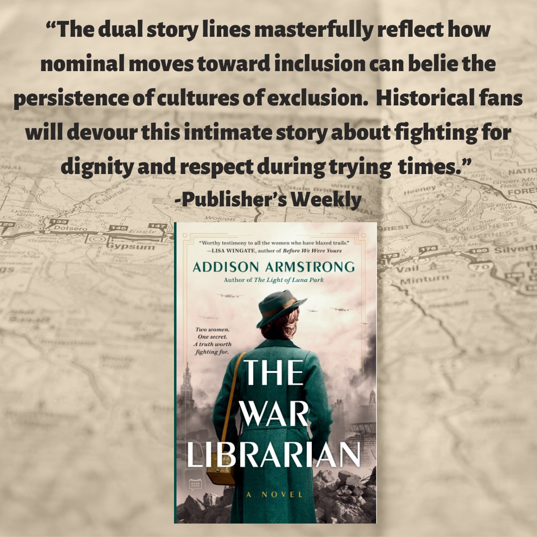 AddisonArmstro7's tweet image. The reviews are in! Thanks to @PublishersWkly for a review that really captures what I hoped THE WAR LIBRARIAN would help illuminate. 

#TheWarLibrarian