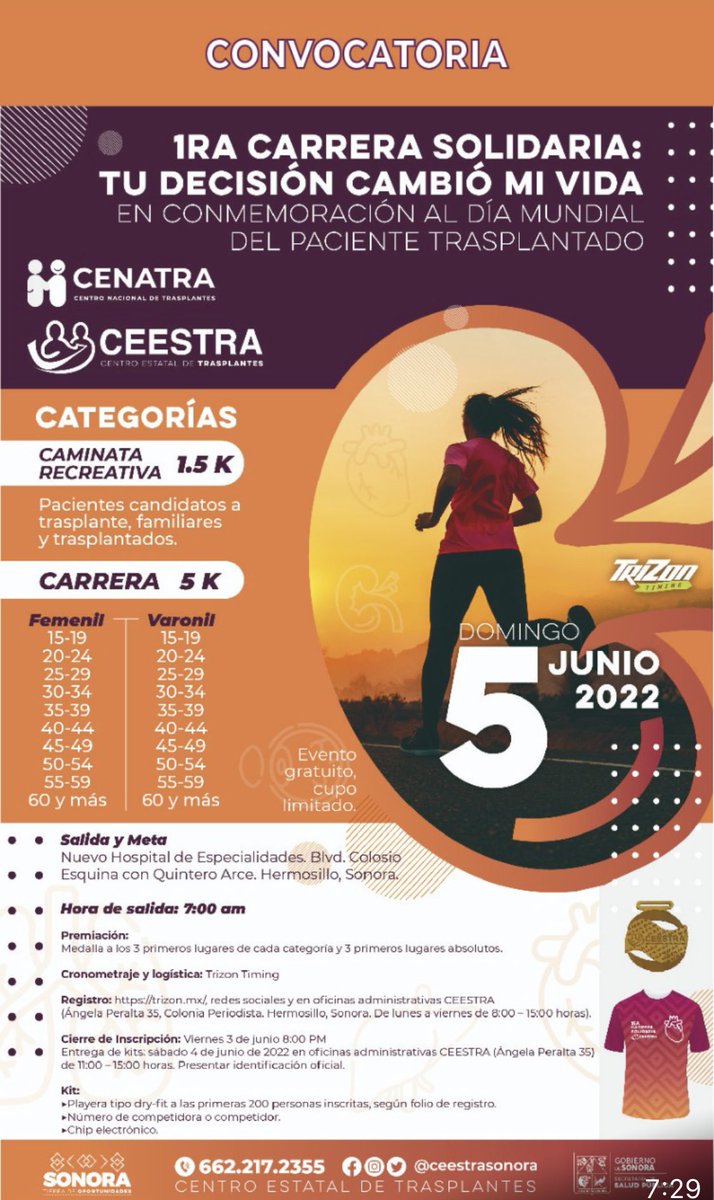CortedeCajaMX's tweet photo. 🏃🏻♀️🤝 Invita Dr Abel Puentes @Puentes8Abel, Director General del Centro Estatal de Transplantes @CeestraSonora @gobiernosonora a 1era Carrera Solidaria “Tu Decisión Cambió mi Vida”.
🎯Detalles👉 https://t.co/U8s2cTRDVi👈 #CortedeCaja #CortedeCajaTV #donavida #ceestra #soydonador https://t.co/vnVTa7tzMp