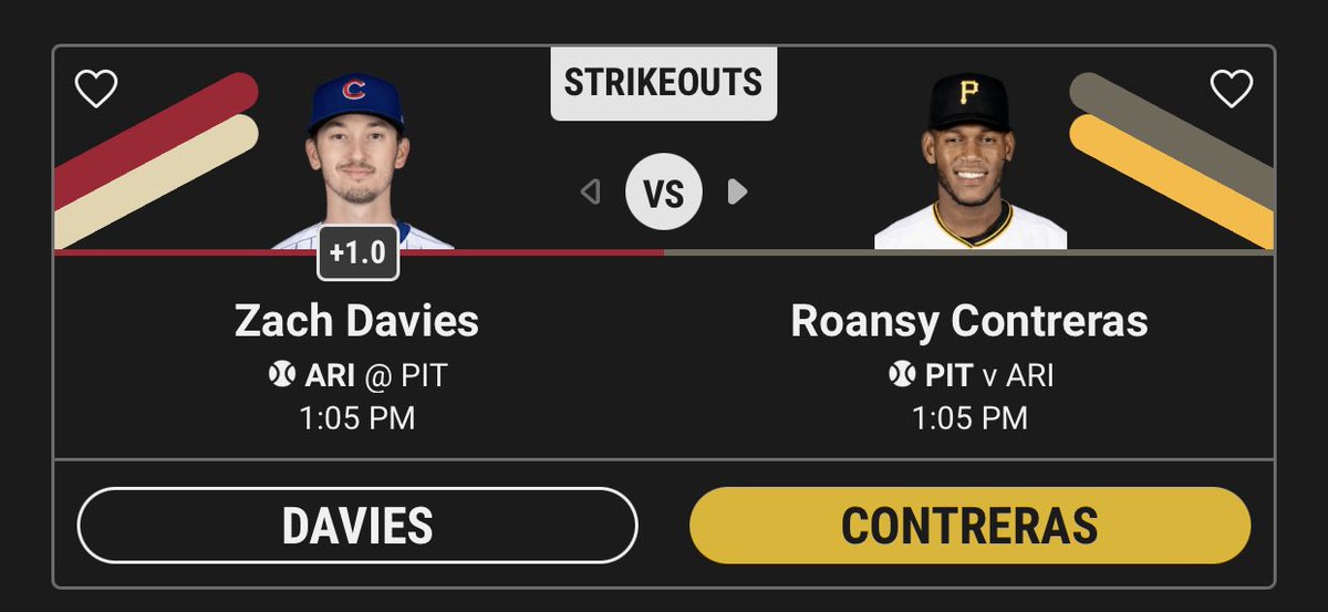 luv28255's tweet photo. @LinkDFS @RaikiriDFS @UnderdogFantasy Love this matchup for Contreras Arizona also strike outs the 3 most in the mlb this season. POD rivals wise https://t.co/GUimUhd2iQ